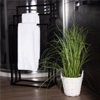 Suport metalic de baie pentru prosoape, cu 3 standuri, 84 cm, negru