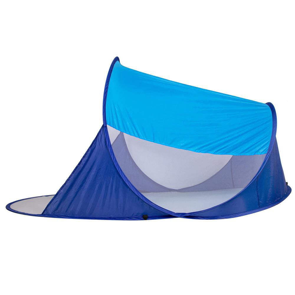 Cort plaja si picnic semi-deschis , protectie UV, 200x120x95cm, albastru