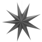Stea decorativa 3D din hartie, cu 9 colturi, 60cm, argintie