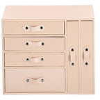 (DL) Cutie depozitare si organizare bijuterii, piele ecologica + velur, 26 x 22 x 18 cm, roz