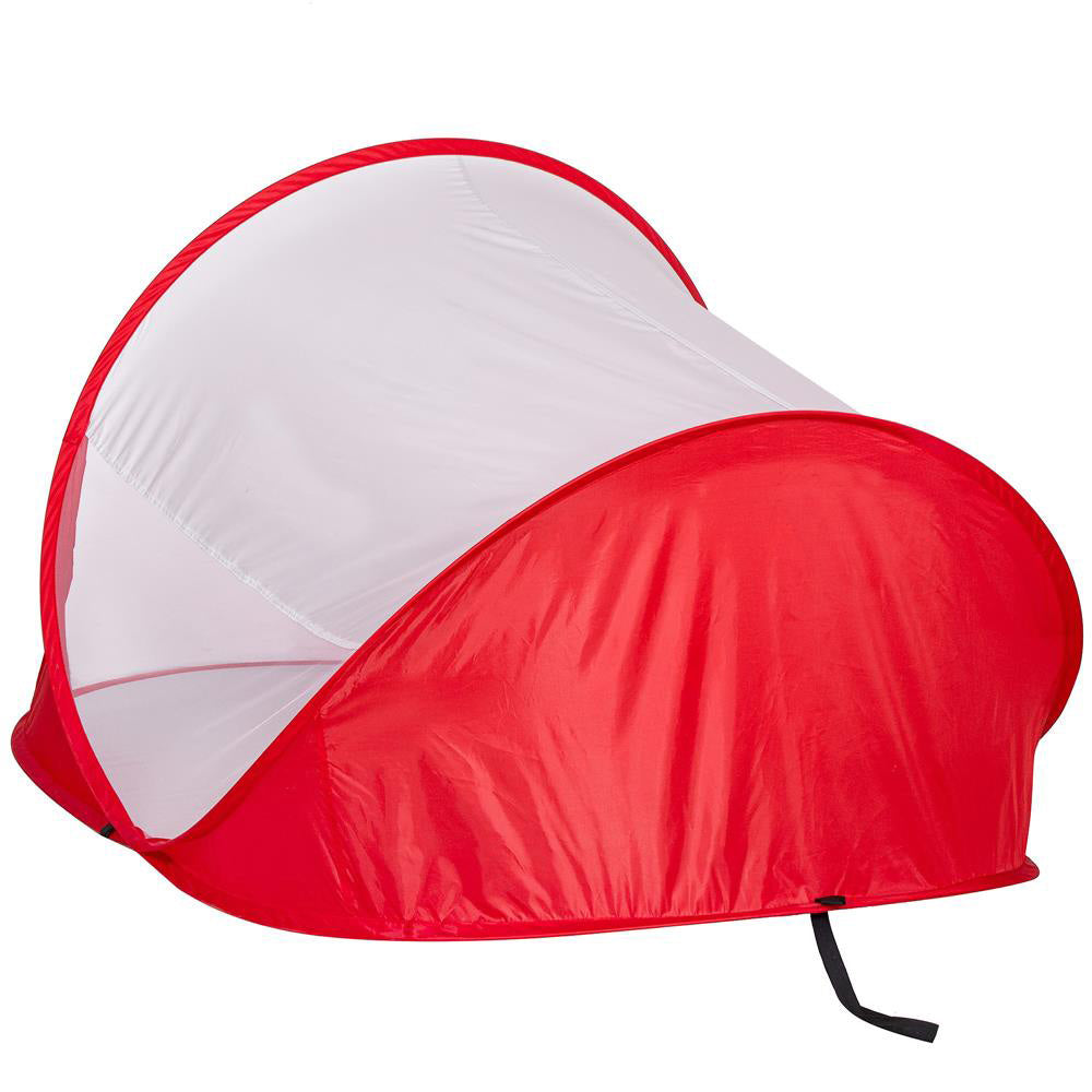 Cort plaja si picnic semi-deschis , protectie UV, 200x120x95cm, rosu