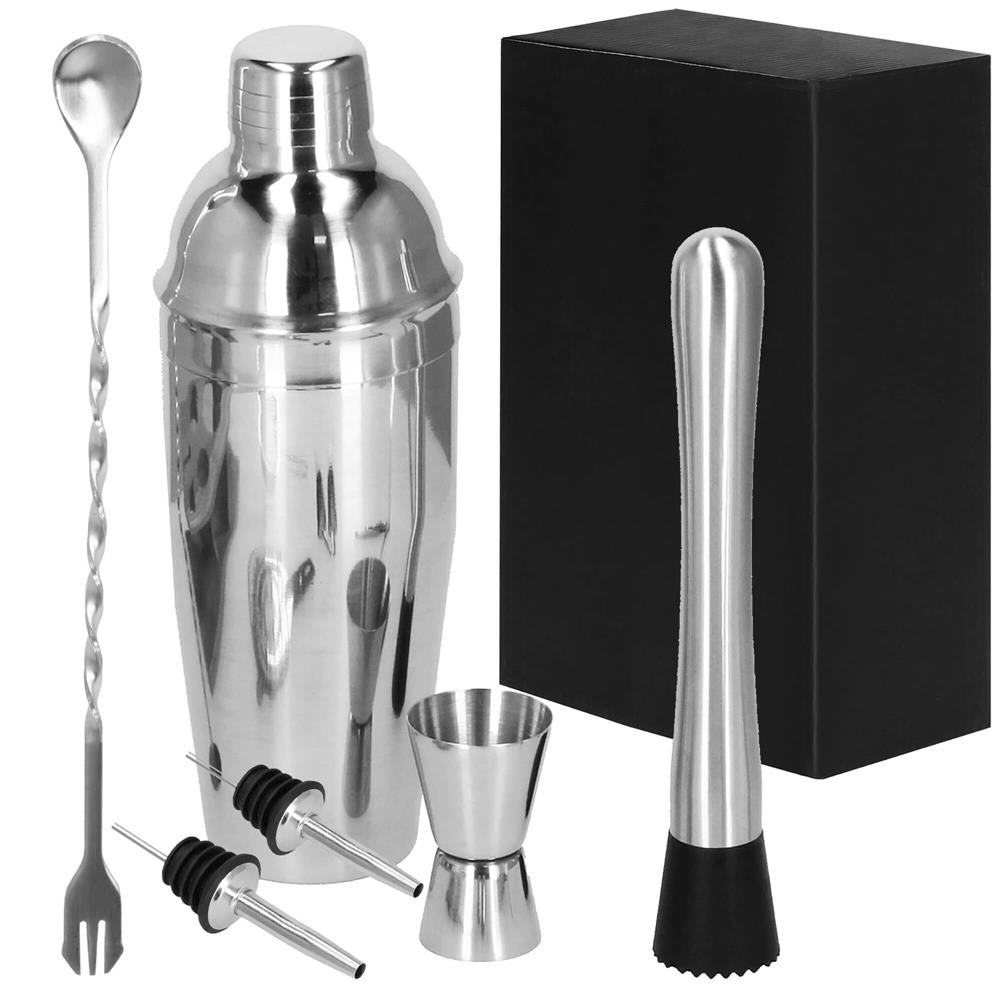 Set Cocktail Shaker Kit pentru barmani 750ml, KI14, 6 piese