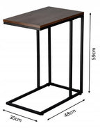 Masuta de cafea, cu cadru de otel, stil industrial, 30x48x59 cm, maro rustic