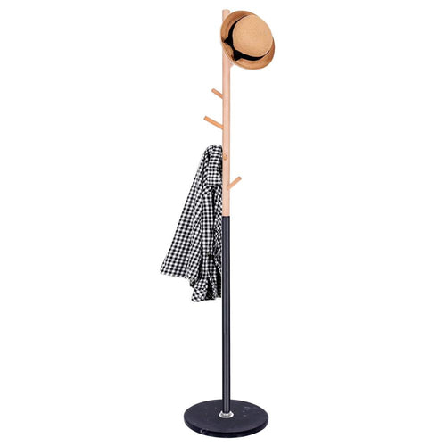 Cuier tip pom din metal , 6 agatatoare, 180cm, negru maro