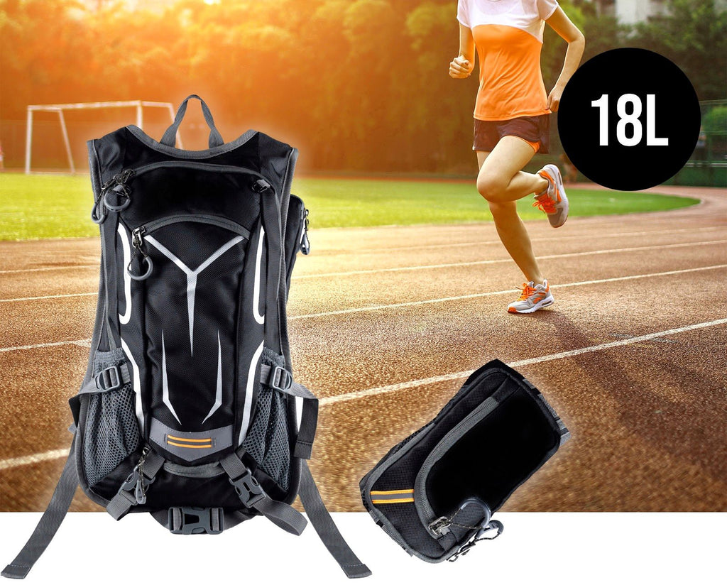 Rucsac de drumetie, gri cu elemente reflectorizante, 18litri, 45x30x15cm