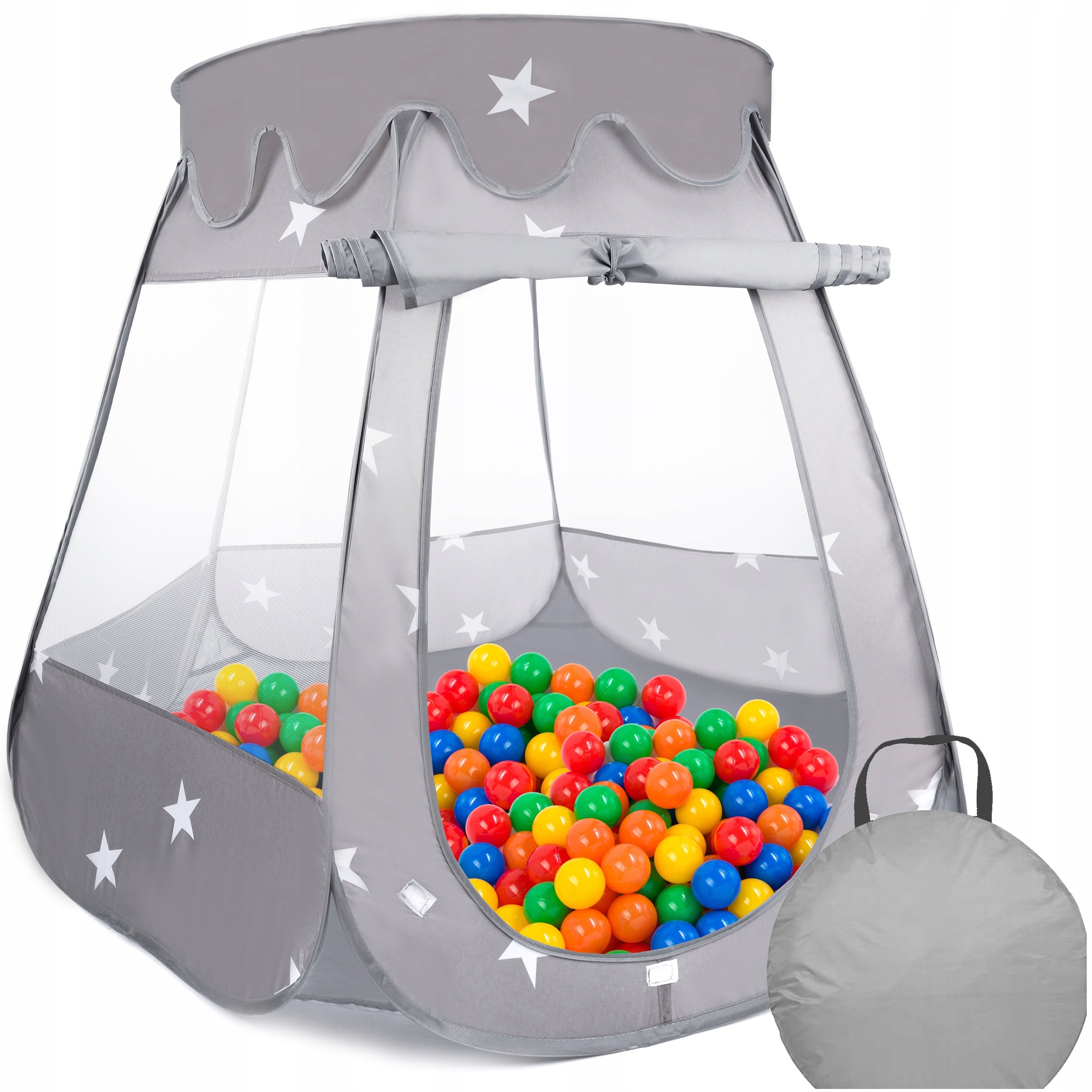 Tarc loc de joaca pentru copii sau bebe, material textil, gri, 120x120x86cm