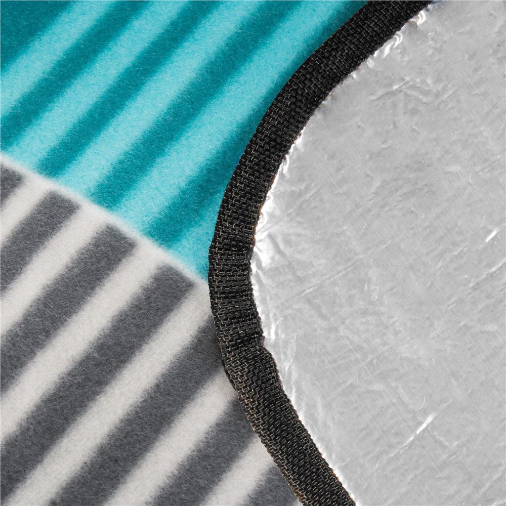 Patura pentru picnic sau plaja, cu folie izolatoare si maner, 200x200cm, albastru gri