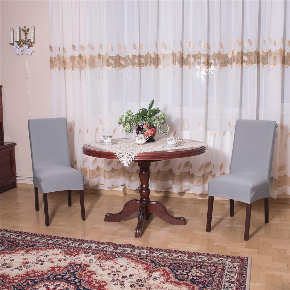 Set 4 huse universale pentru scaun, marime universala, poliester si spandex, 45 x 60 cm, gri