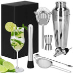 Set Cocktail Shaker Kit pentru barmani 550ml, KI23, 8 piese