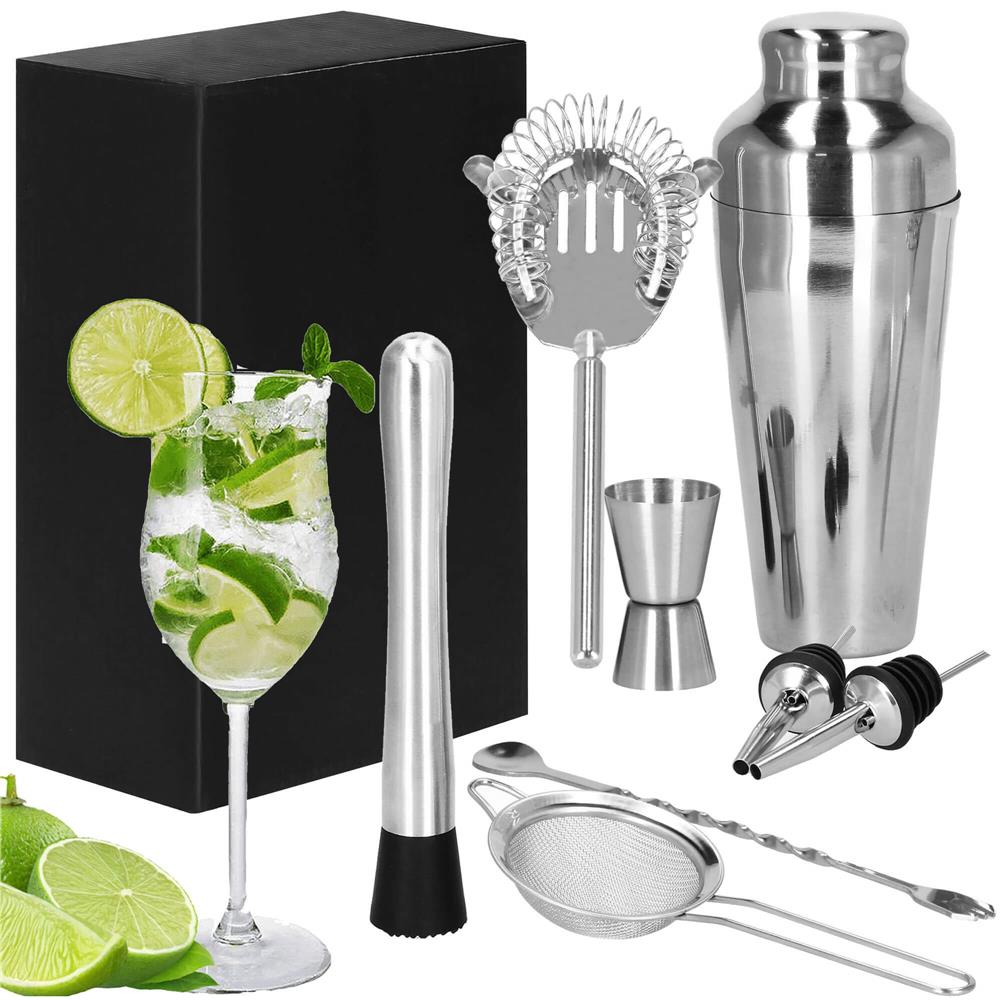 Set Cocktail Shaker Kit pentru barmani 550ml, KI23, 8 piese
