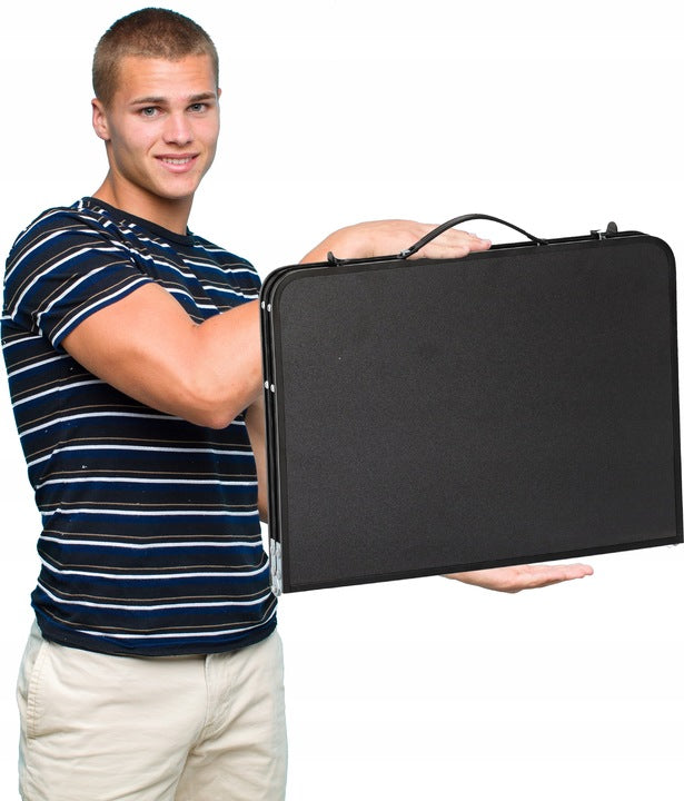 Masa pliabila metalica pentru gradina, plaja sau picnic, blat MDF, 60x42x27cm