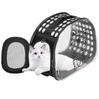 Geanta pentru transport animale de companie pisica sau catel, M, 42x26x32 cm, transparent