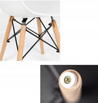 Set 4 scaune de bucatarie, design scandinav modern, sezut cu burete, alb