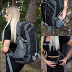 Rucsac tactic militar pentru drumetie, cu husa de ploaie, 60 litri, 25 kg, 60x43x22 cm, gri negru