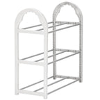 Pantofar PVC si metal,  cu 3 rafturi, 49x48cm, argintiu