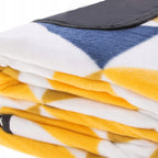 Patura pentru picnic sau plaja, cu folie izolatoare si maner, 200x200cm, albastru galben