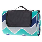 Patura pentru picnic sau plaja, cu folie izolatoare si maner, 180x220cm, albastru verde