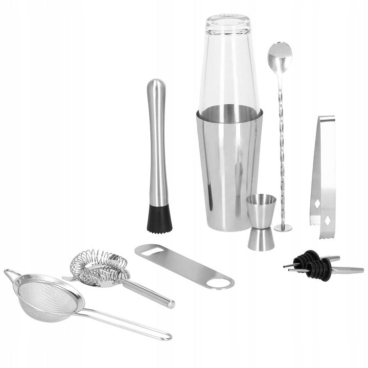 Set Cocktail Shaker Kit pentru barmani 400/700 ml, KI9, 11 piese