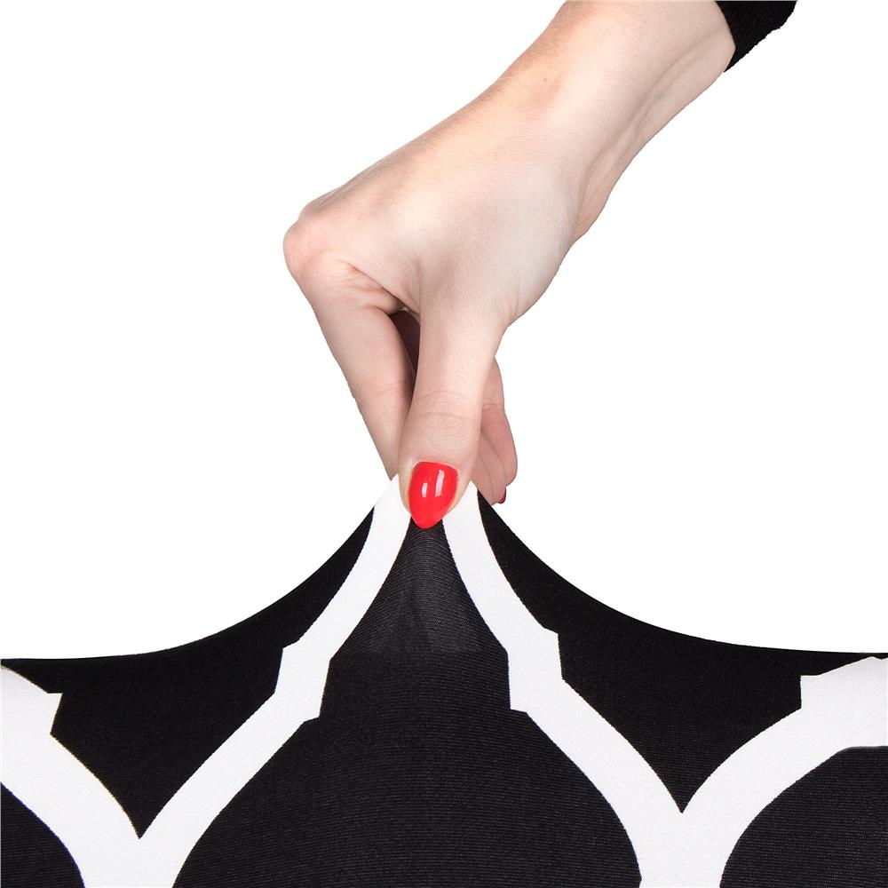 Set 4 huse universale pentru scaun, marime universala, poliester si spandex, 45 x 60 cm, negru alb