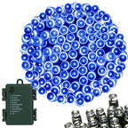 Instalatie lumini de exterior pentru gradina, 10 metri, 100 LED-uri, cu baterii, albastru