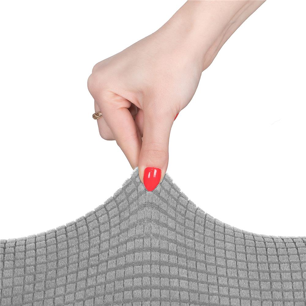 Set 4 huse universale pentru scaun, marime universala, poliester si spandex, 45 x 60 cm, gri cu carouri