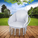 Scaun rotund  tip leagan suspendat cu perna Confort casa sau gradina, gri