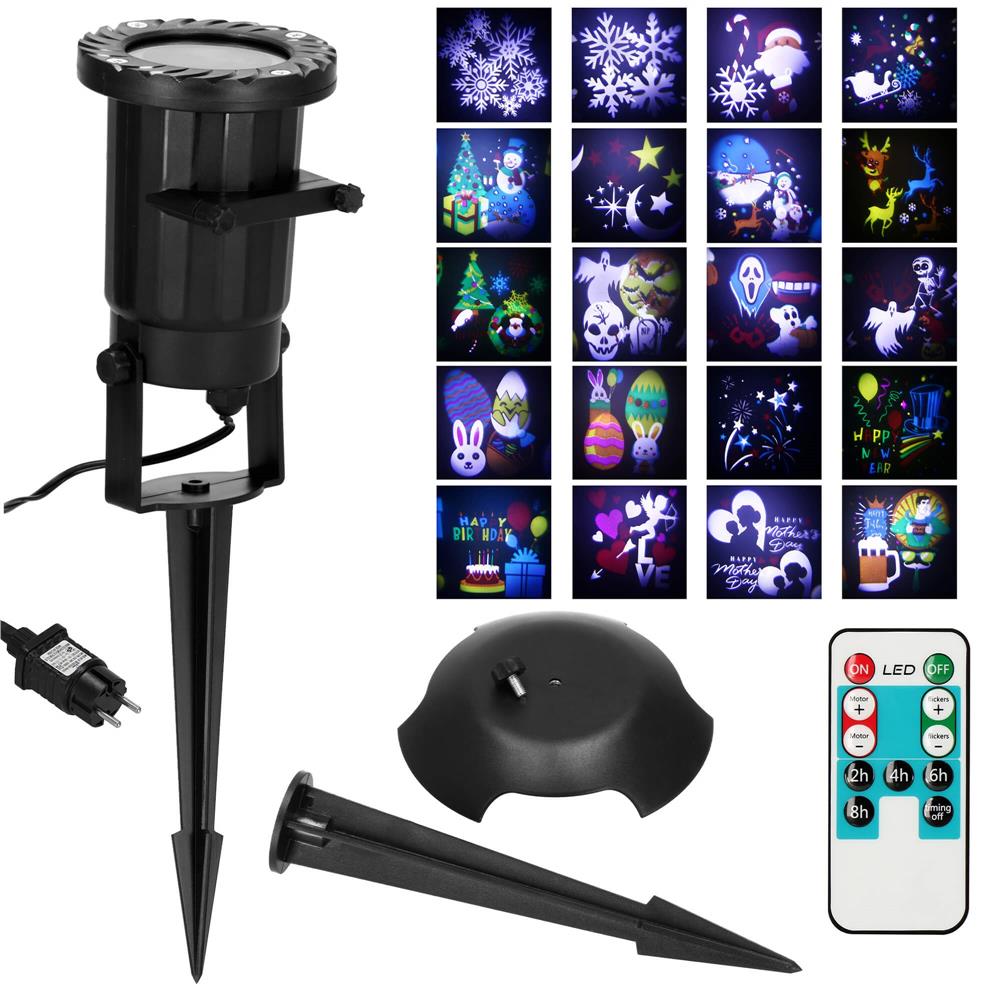 Instalatie de exterior, proiector laser, 20 moduri de iluminare multicolor