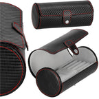 (DL) Cutie depozitare si organizare ceasuri si alte accesorii, MDF, piele ecologica, 20x9cm, negru