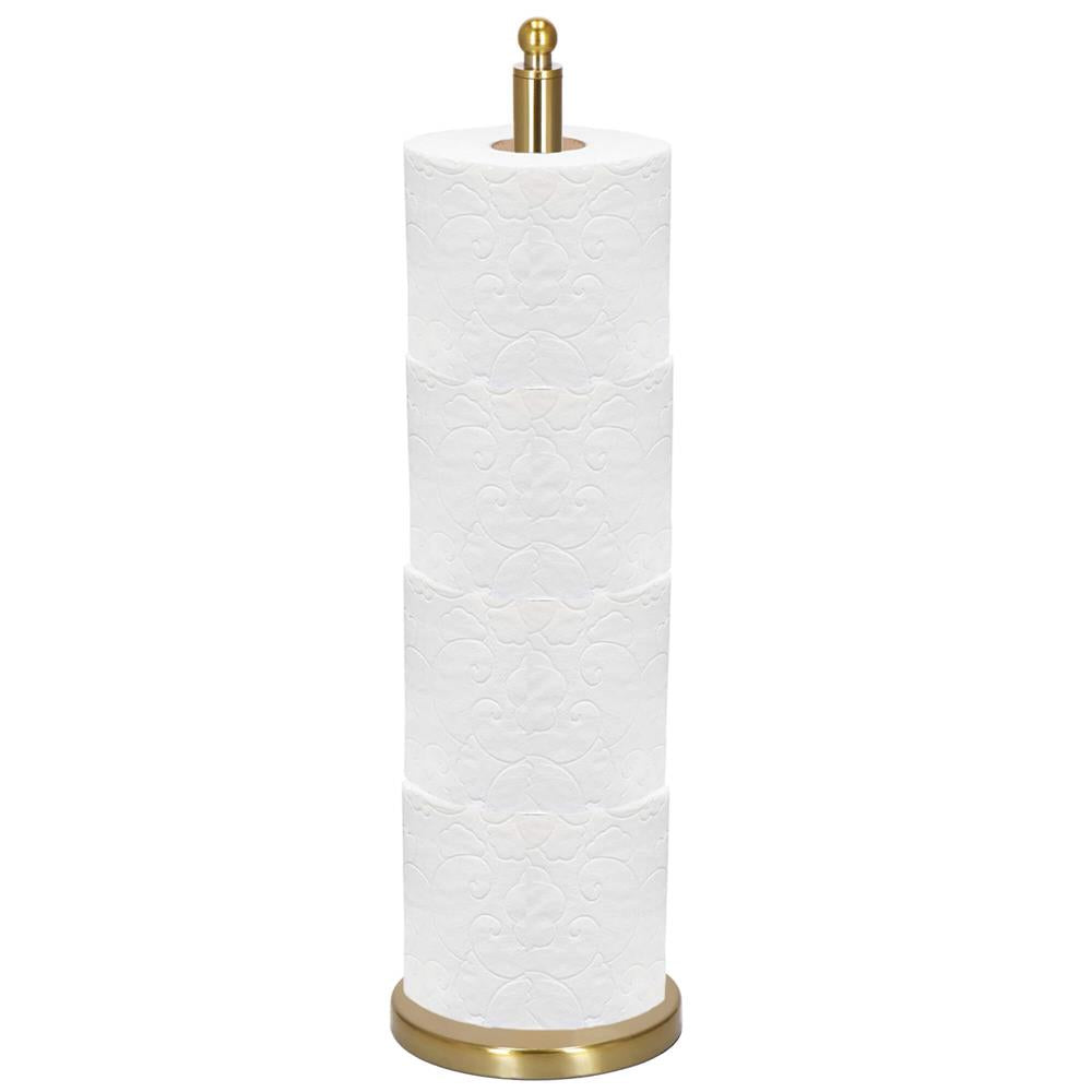 Suport hartie igienica tip tija, 52cm, auriu lucios
