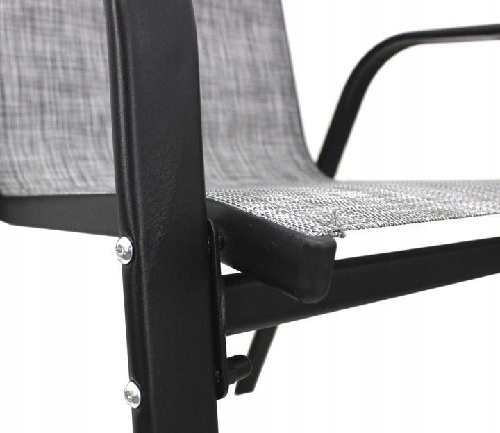 Set mobilier gradina textilene, 2 scaune, 1 canapea si 1 masa, gri deschis