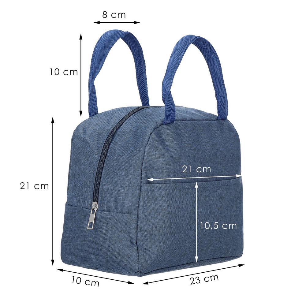 Geanta frigorifica cu izolatie termica pentru mancare, 21x10x23cm, albastru