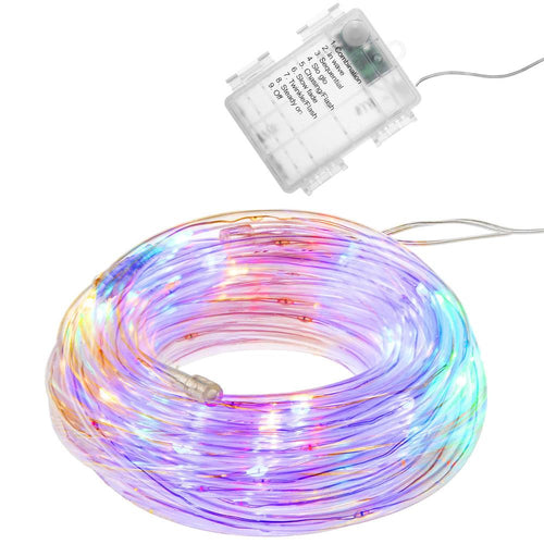 (DL) Instalatie tub furtun luminos pentru Craciun cu baterii 3xAA, 50 LED-uri, 5m, multicolor