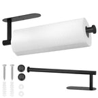 Suport hartie igienica din otel, prindere fara gaurire, 33.5cm, negru