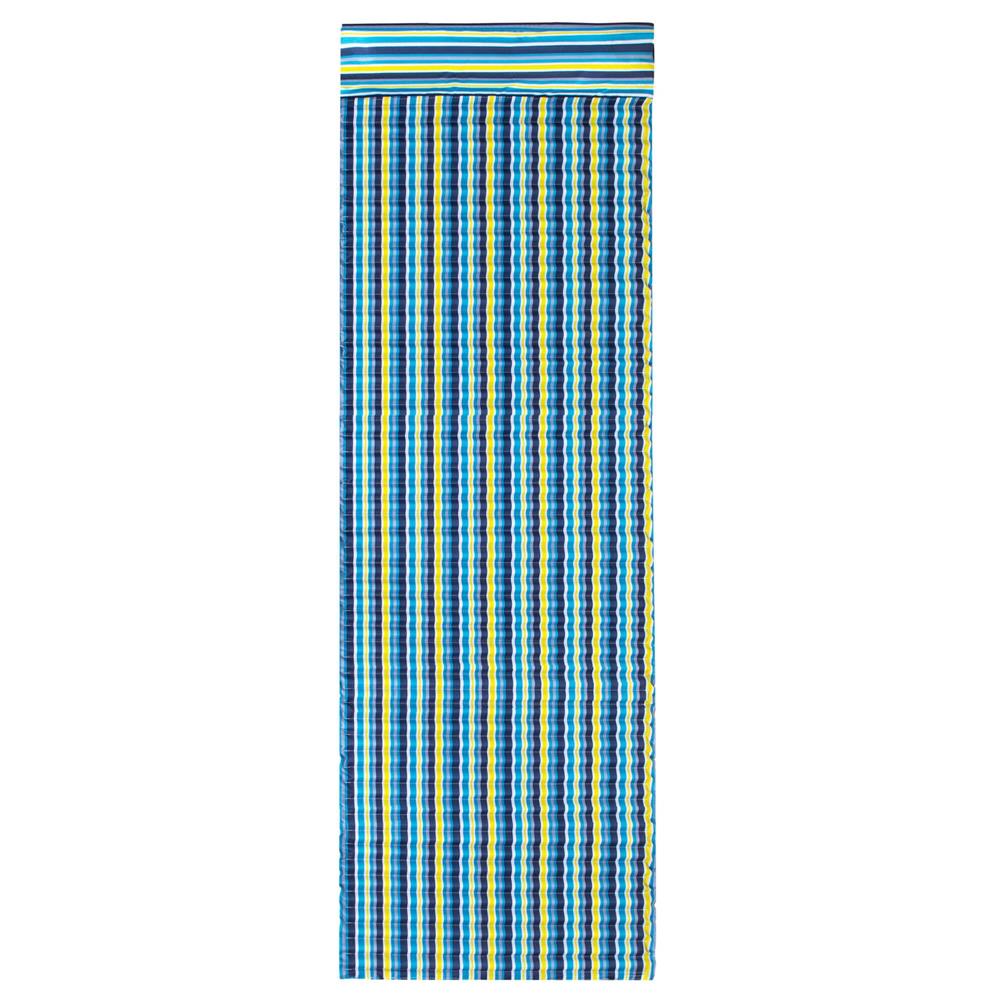 Saltea pentru plaja pliabila, din spuma, ultra-usoara, cu perna si maner de transport, 60x180cm, albastru galben