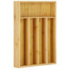 Organizator tacamuri si ustensile bucatarie, bambus, 25x35x5cm