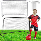 Set 2 porti de fotbal metalice, 122x183cm, profil 25mm, cu elemente de fixare