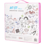 Set de pictura si desen pentru copii, 258 de piese, trusa plastic roz
