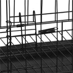 Cusca pentru animale, 2 usi, Pliabila din metal, M, Negru, 50x42x34 cm