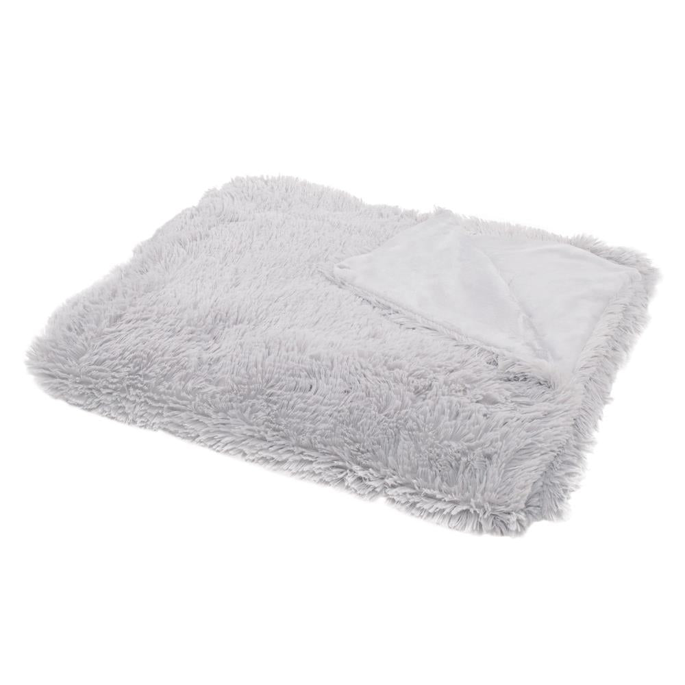 Patura pufoasa si calduroasa pentru 2 persoane, 200x220cm, gri deschis