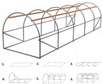 Sera de gradina, tip tunel cu cadru metalic, 300x800cm, verde, 24mp