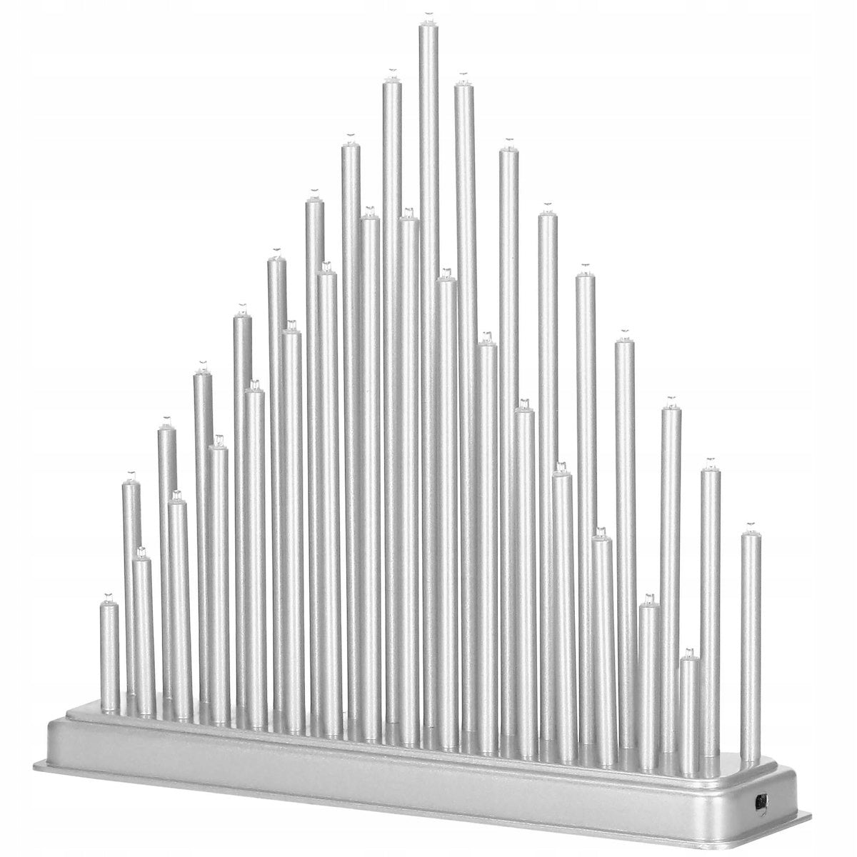 Lumanari decorative de Craciun, 33 becuri tip LED, culoare argintiu