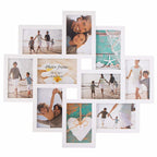 Rama foto de perete, colaj de 10 fotografii, 48x53cm, alb