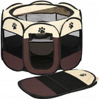 Tarc pliabil pentru animale de companie, diametru 81cm, bej maro