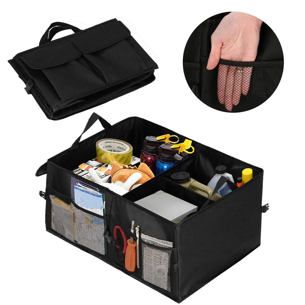 Organizator portbagaj pliabil, compartimentat, rezistent la apa, 56x40x26cm, negru
