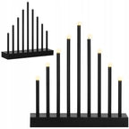 Lumanari decorative de Craciun, 9 becuri tip LED, culoare negru