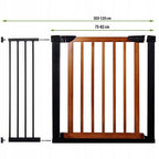 Poarta de siguranta Safety Gate pentru scari, ajustabila 103-110 cm, din otel si lemn, negru maro