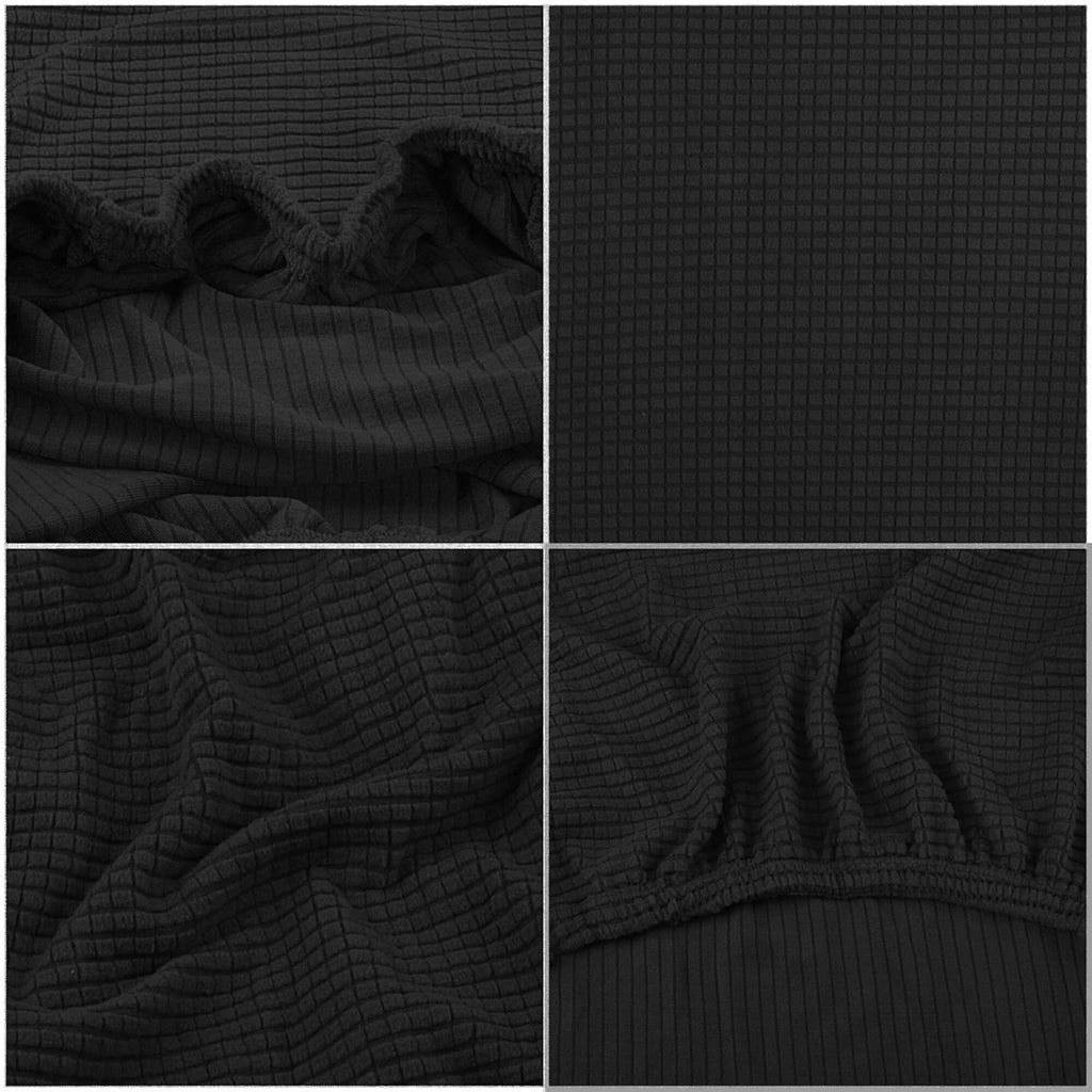 Set 4 huse universale pentru scaun, marime universala, poliester si spandex, 45 cm x 60 cm, negru