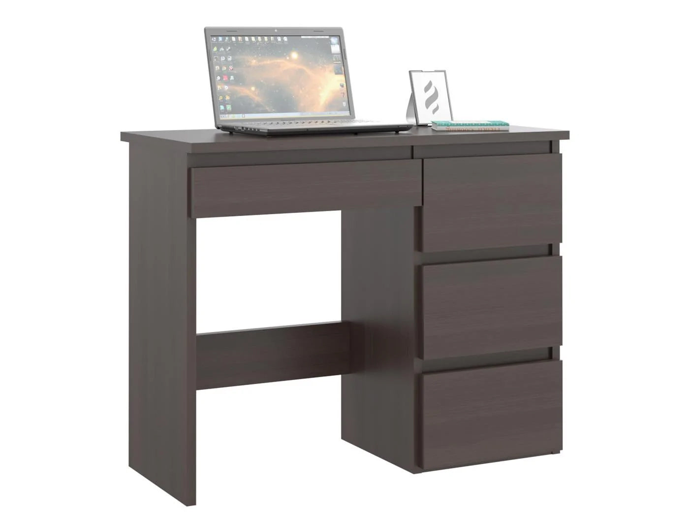 Birou calculator Beta 3 cu 4 sertare, 94x43x75 cm, finisaj wenge