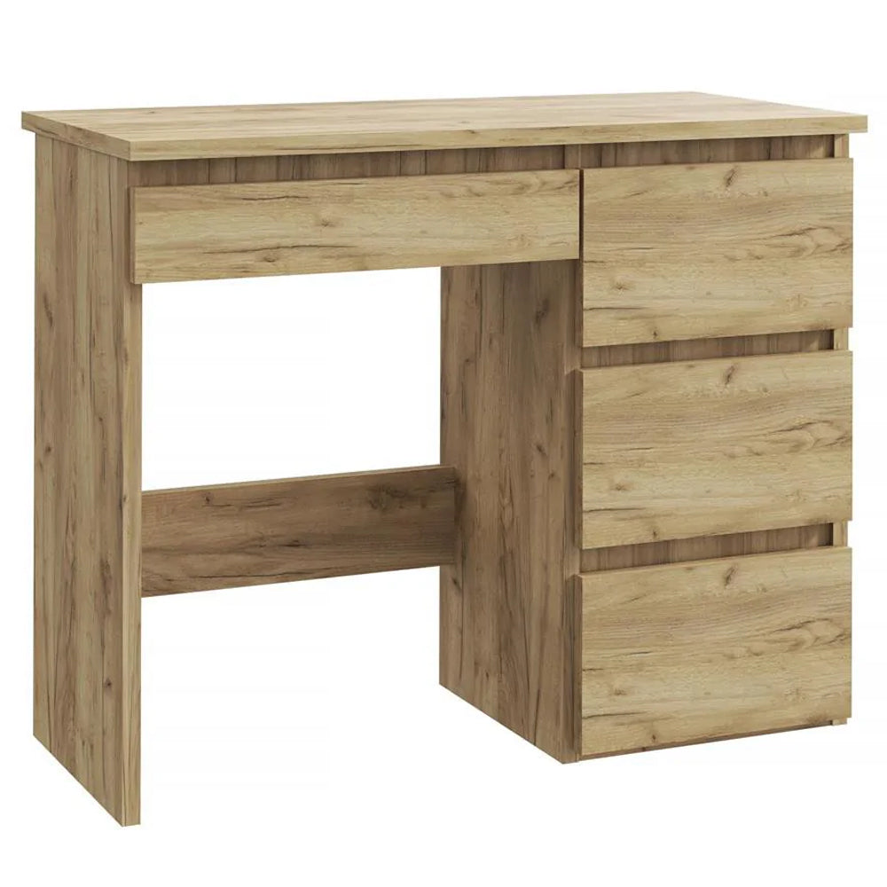 Birou calculator Beta 3 cu 4 sertare, 94x43x75 cm, finisaj craft