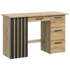 Birou Montana B120 cu 4 sertare si 1 usa, 120x45x76 cm, stejar craft si negru